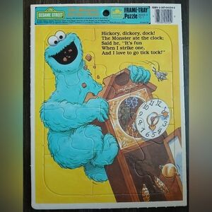 Vintage Golden Frame Tray Puzzle- Cookie Monster